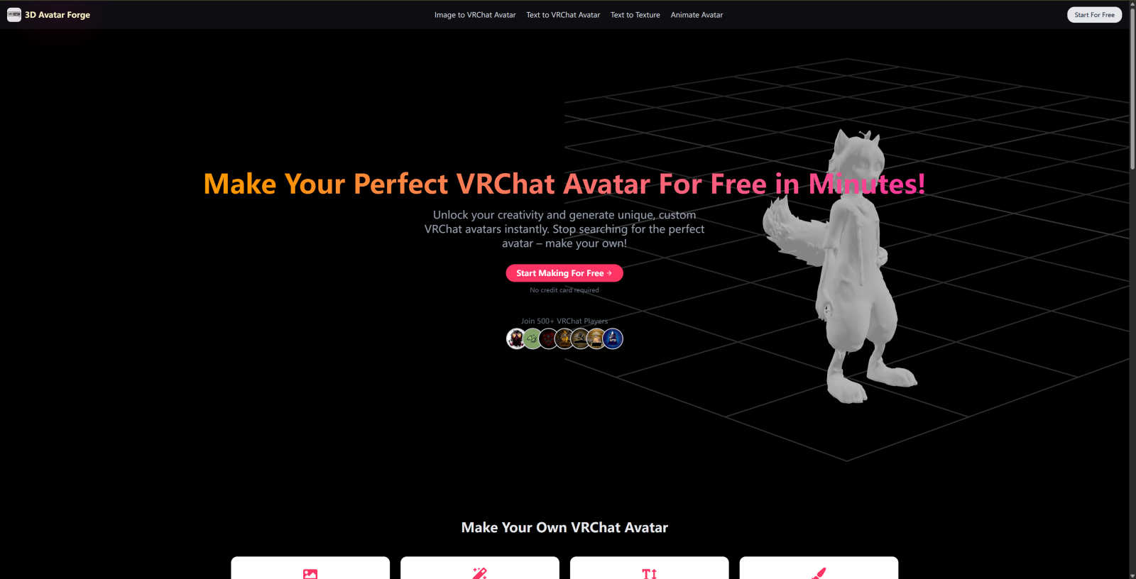 3D Avatar Forge application interface and features