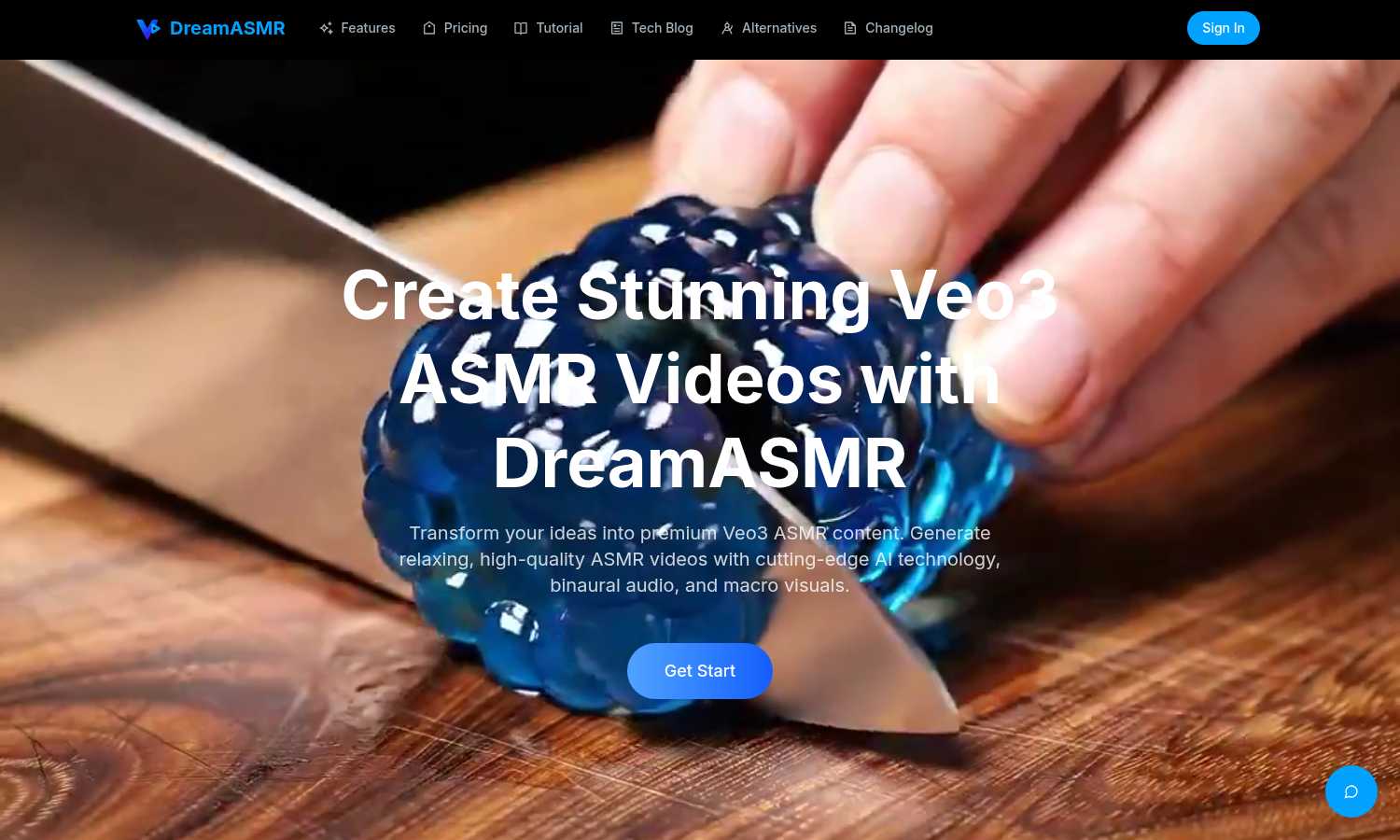 DreamASMR application interface and features