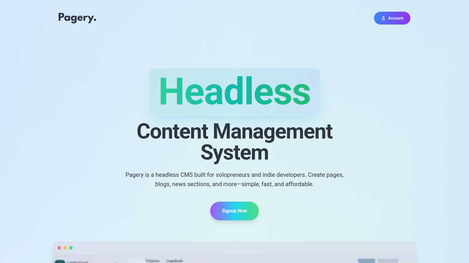 JustCMS application interface and features