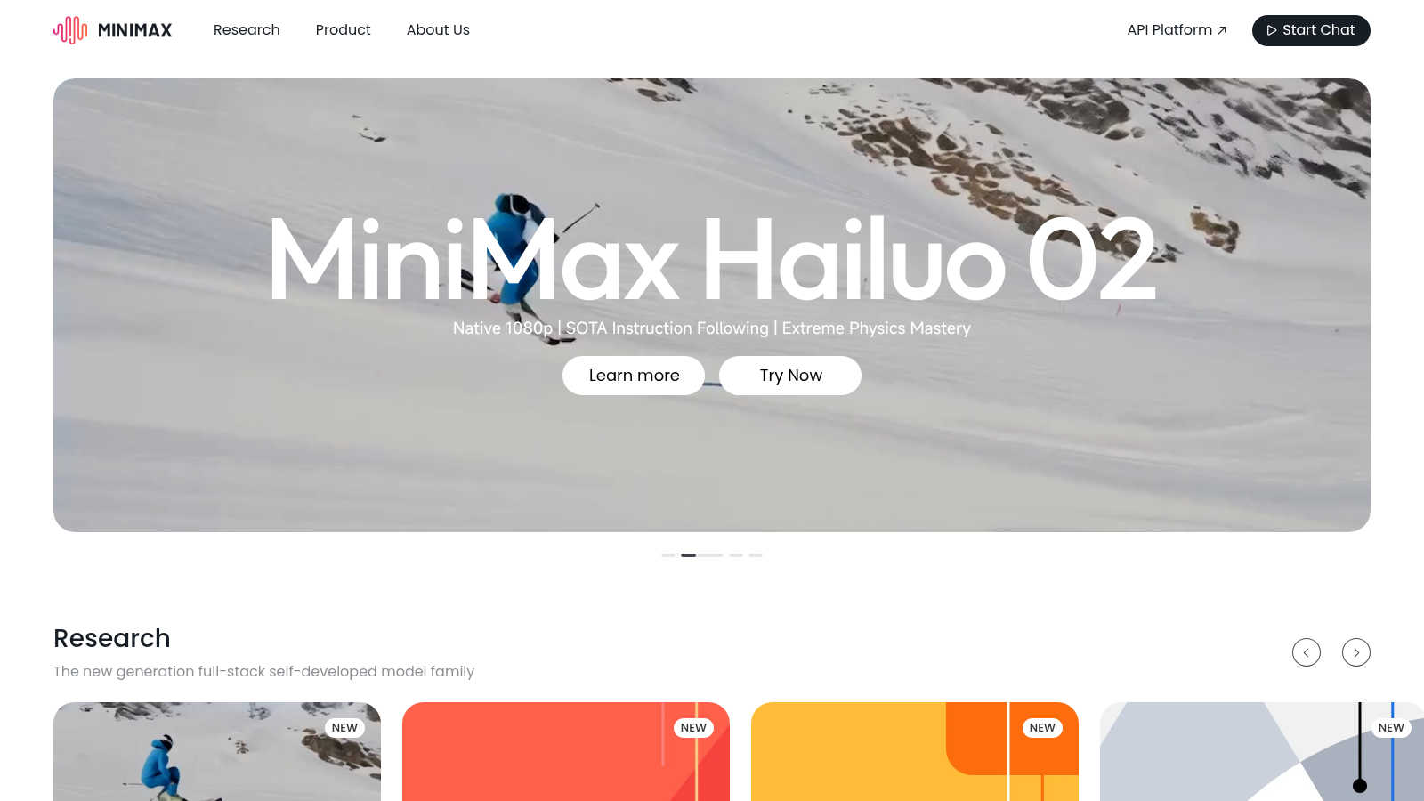 MiniMax AI application interface and features