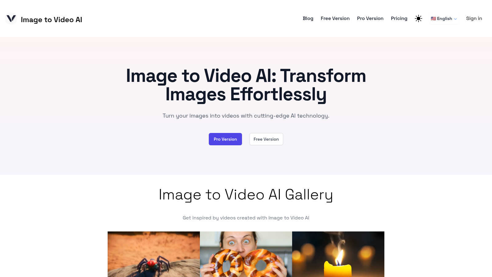Image to Video AI application interface and features