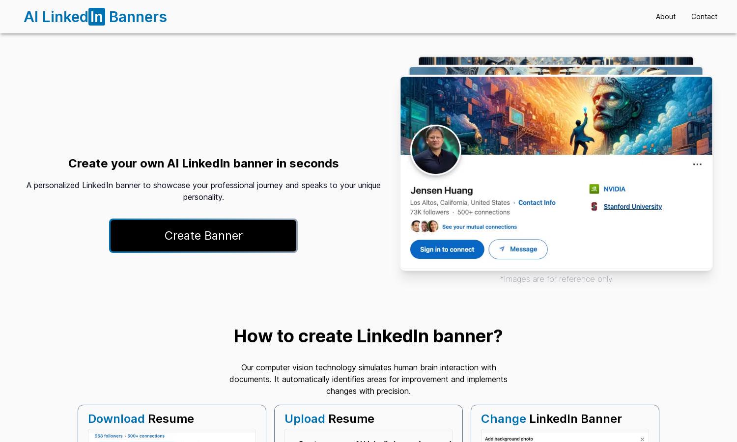 AI LinkedIn Banners Website