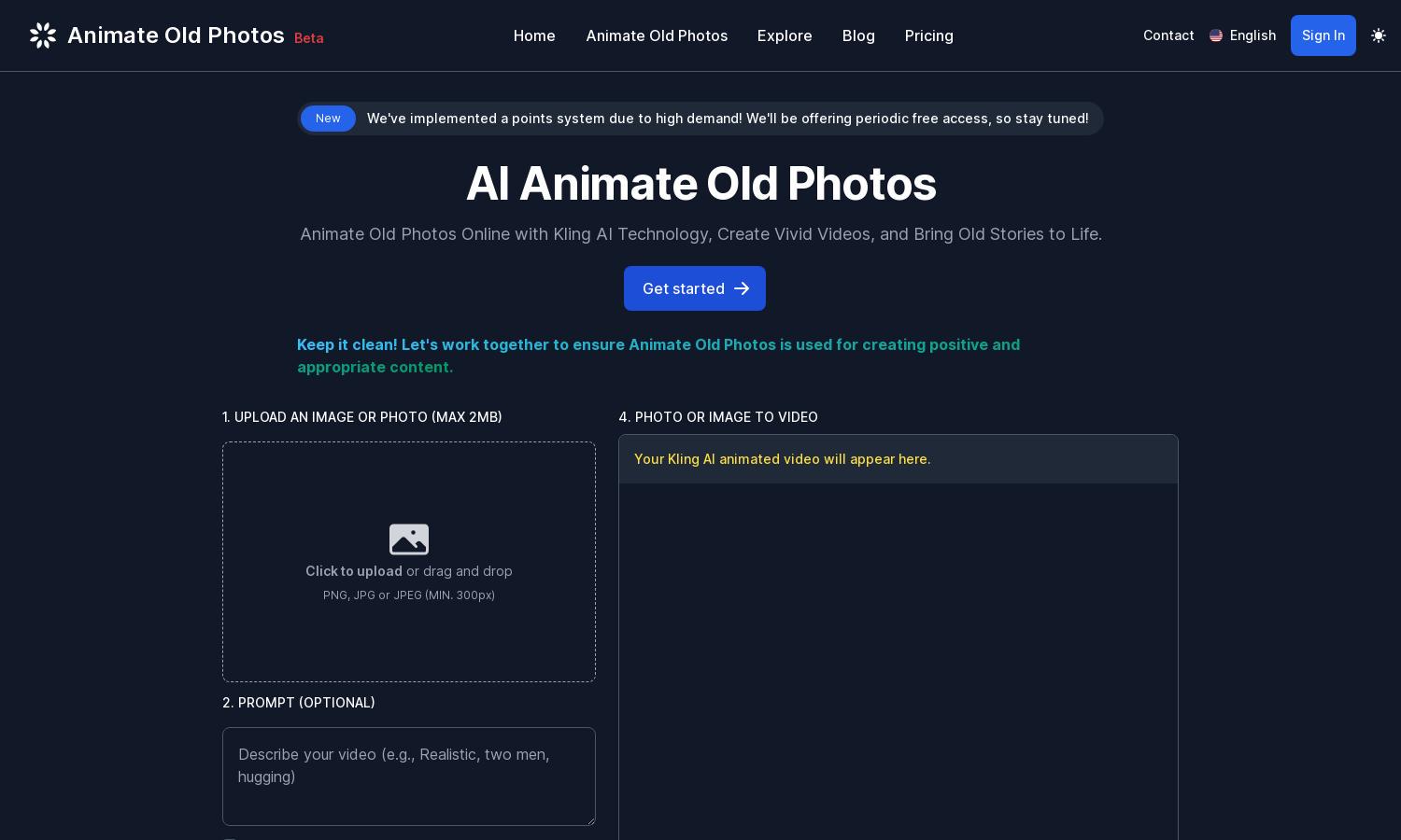 Animate Old Photos Website