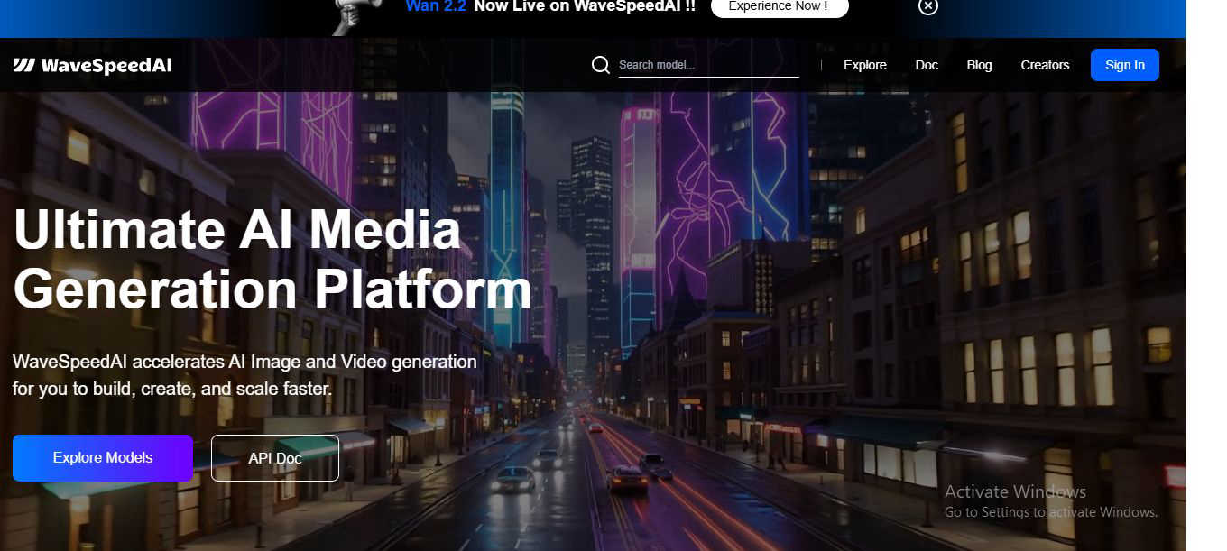 WavespeedAI application interface and features