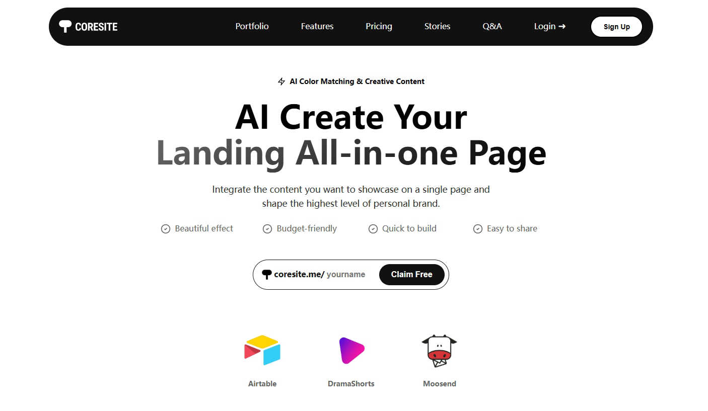 Coresite application interface and features