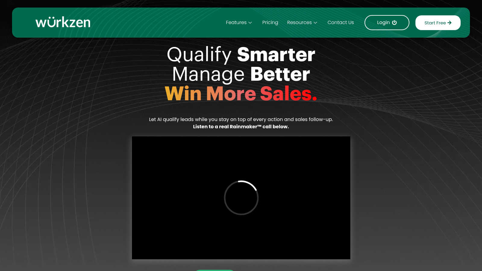 Wurkzen application interface and features