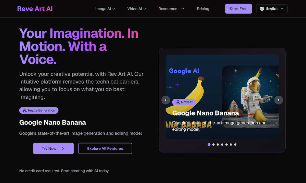 Reve Art AI application interface and features