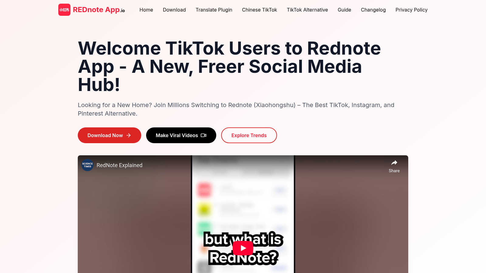 Rednote App application interface and features