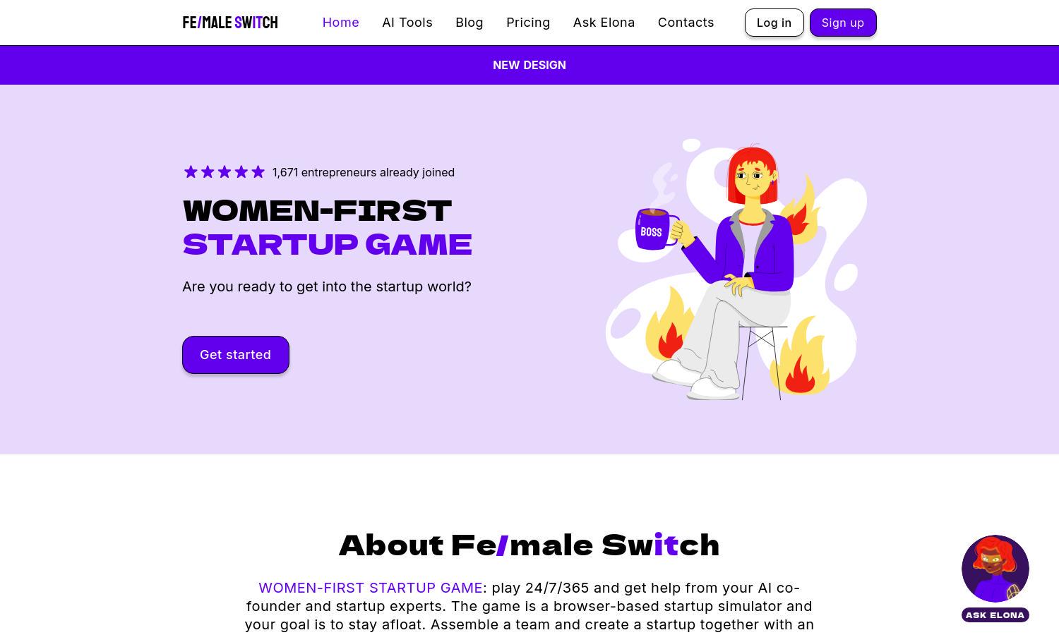 Fe/male Switch Startup Game Website