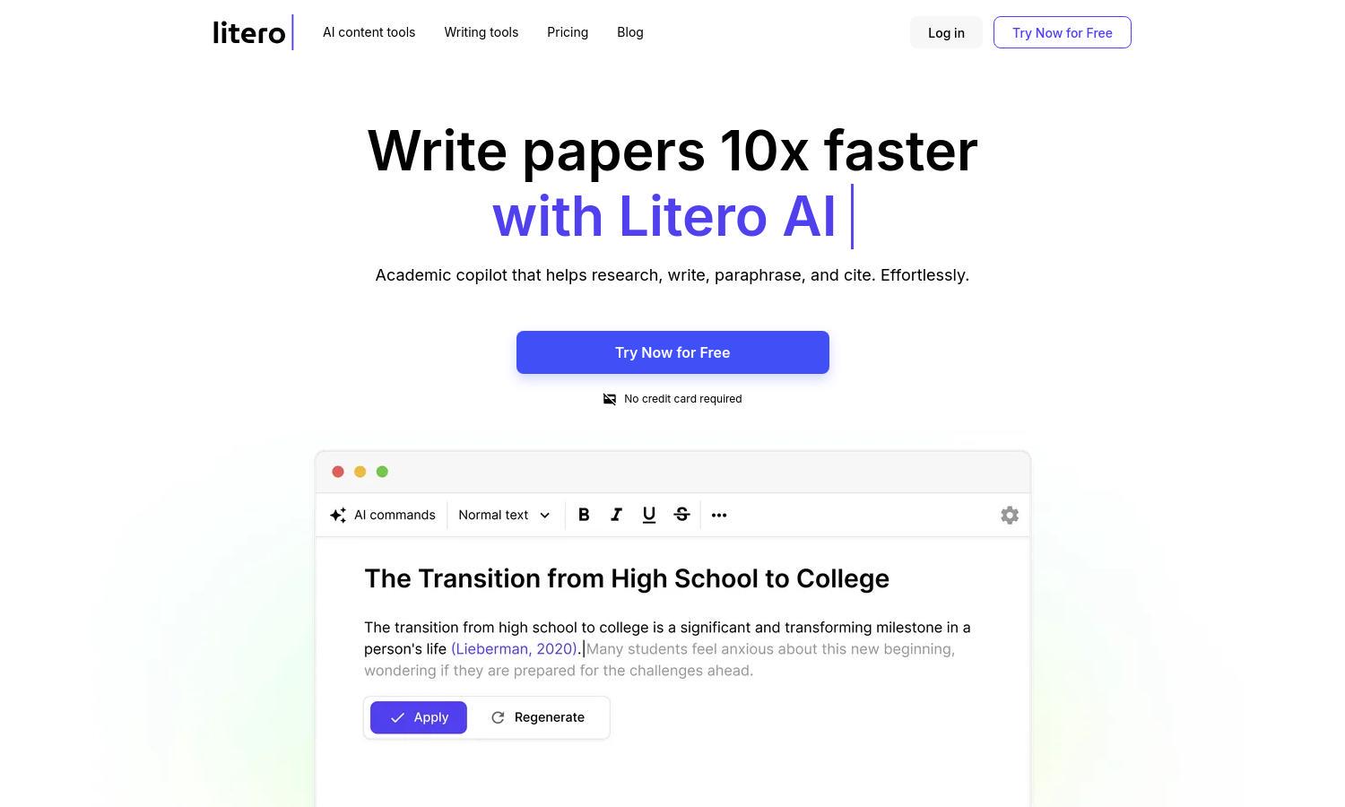 Litero AI Website