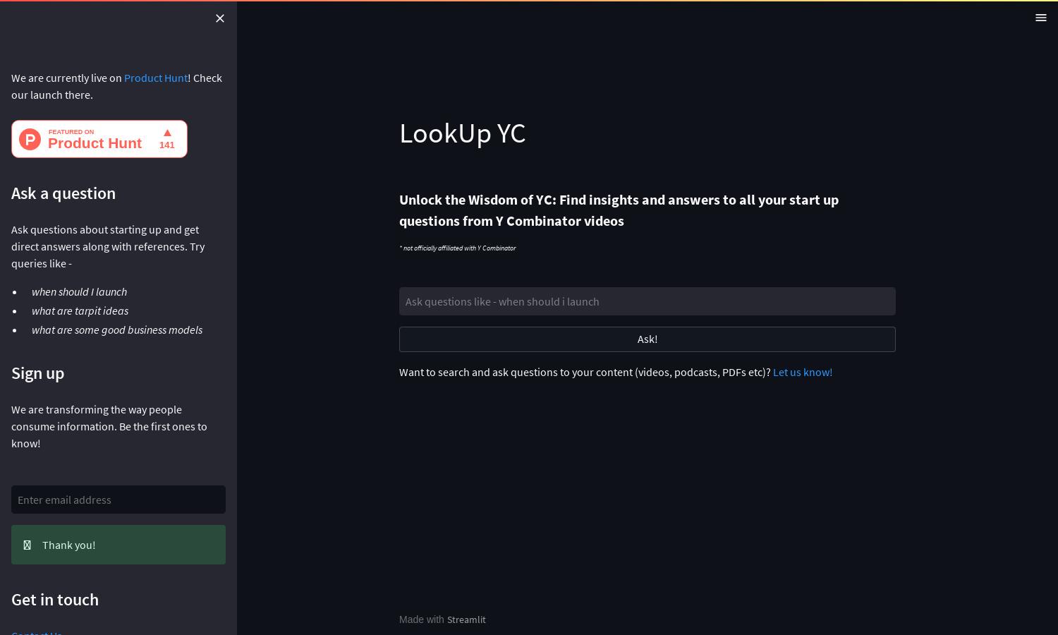 LookUpYC Website