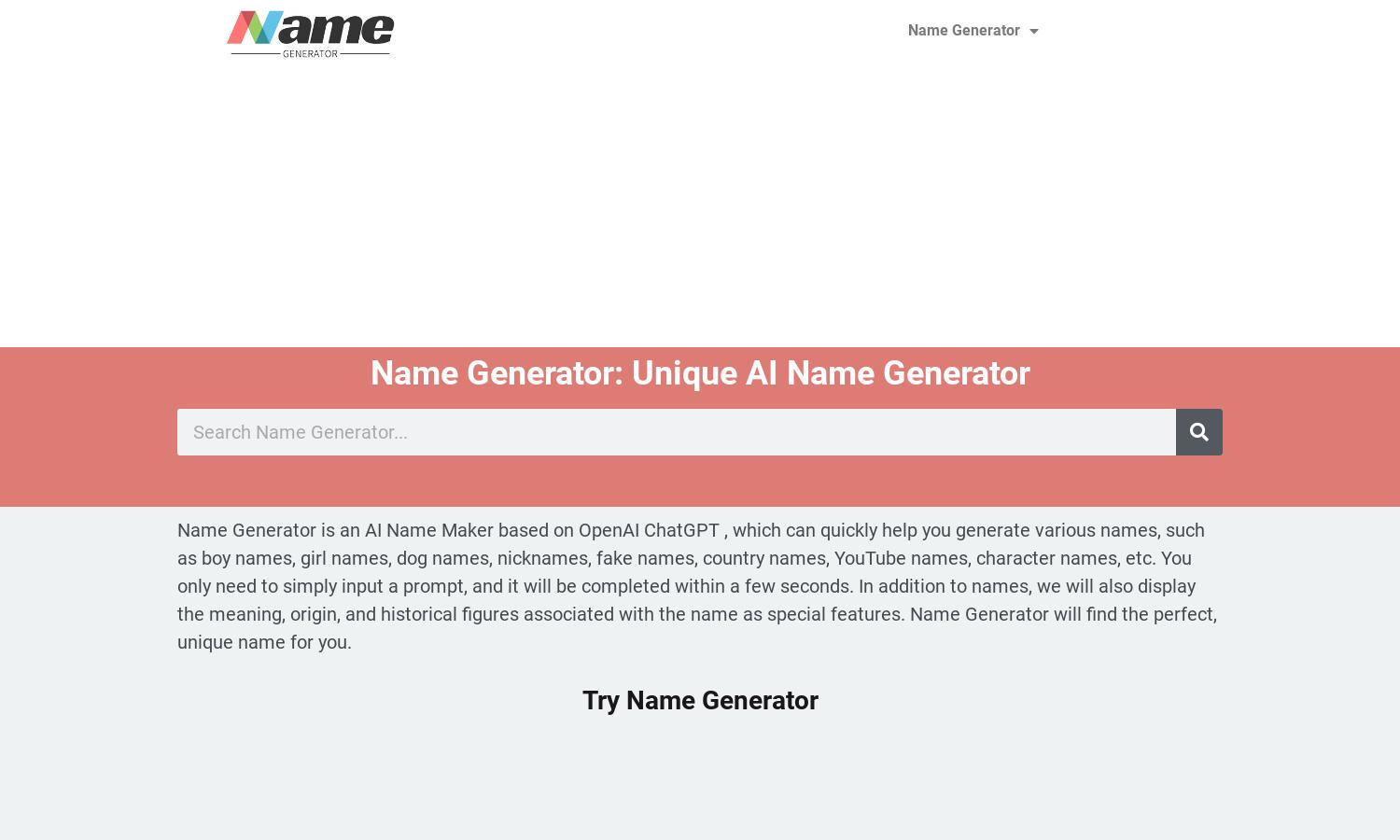 Name Generator Plus Website