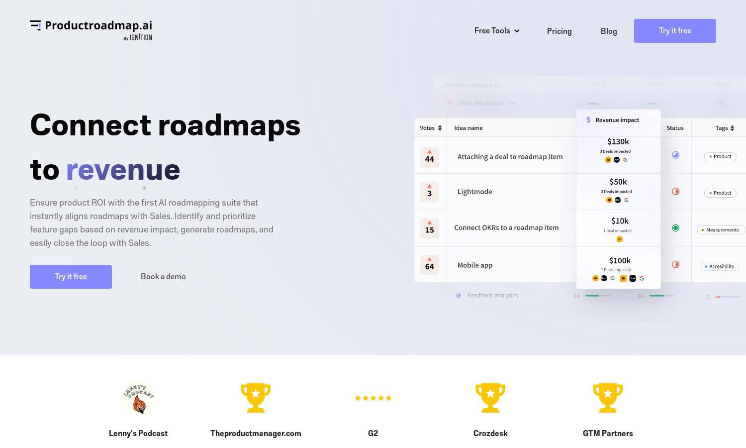 Product Roadmap Website