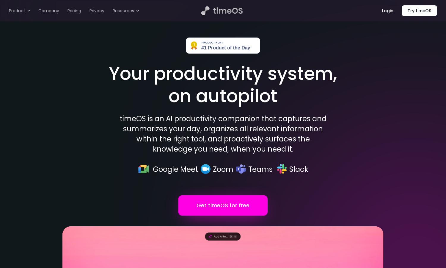 timeOS Website